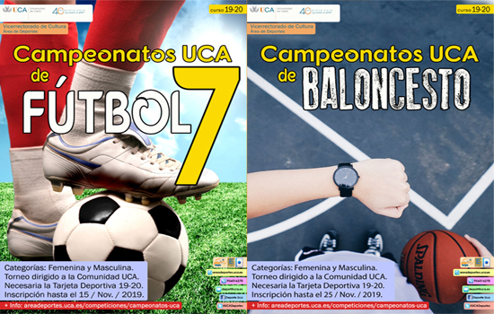 Fin plazo inscripción Campeonatos UCA Fútbol 7 y Baloncesto