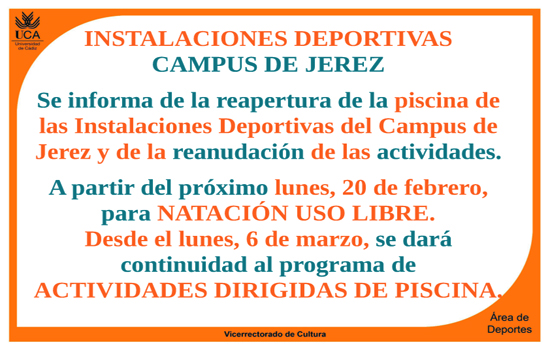 IMG Reapertura de la piscina de las Instalaciones Deportivas del Campus de Jerez