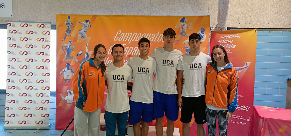 Seis estudiantes representan a la UCA en el Campeonato de España de Natación y Natación adaptada