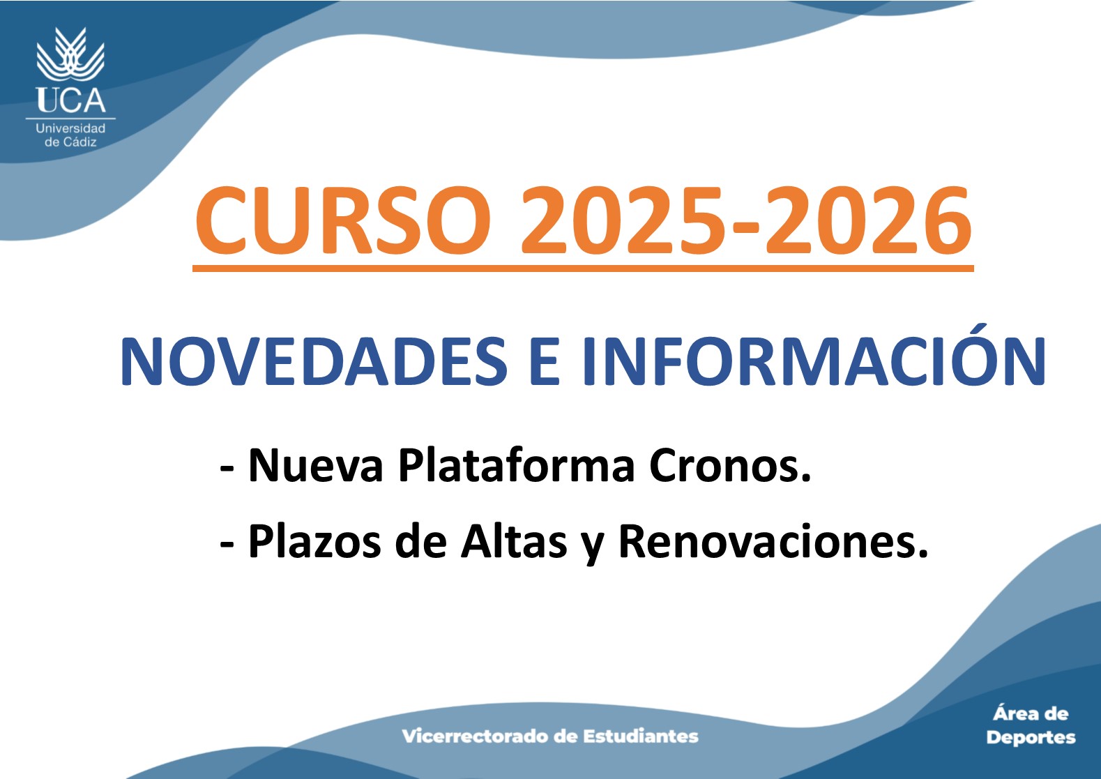 Novedades e Información Curso 2025/2026