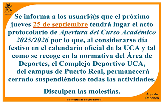 IMG Cierre de Complejo Deportivo UCA del campus de Puerto Real